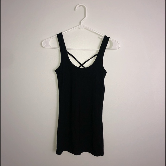 SO Tops - Black Crisscross Front Tank Top